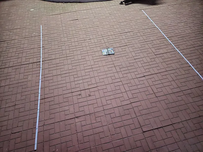 Red brick paver surface